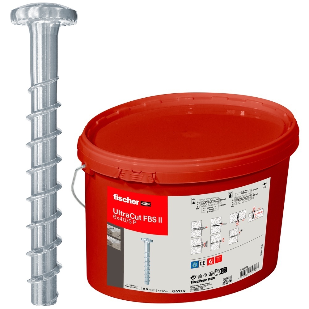 Fischer Baueimer 563928 Typ Betonschraube FBS II 6x40 P Eimer (620)