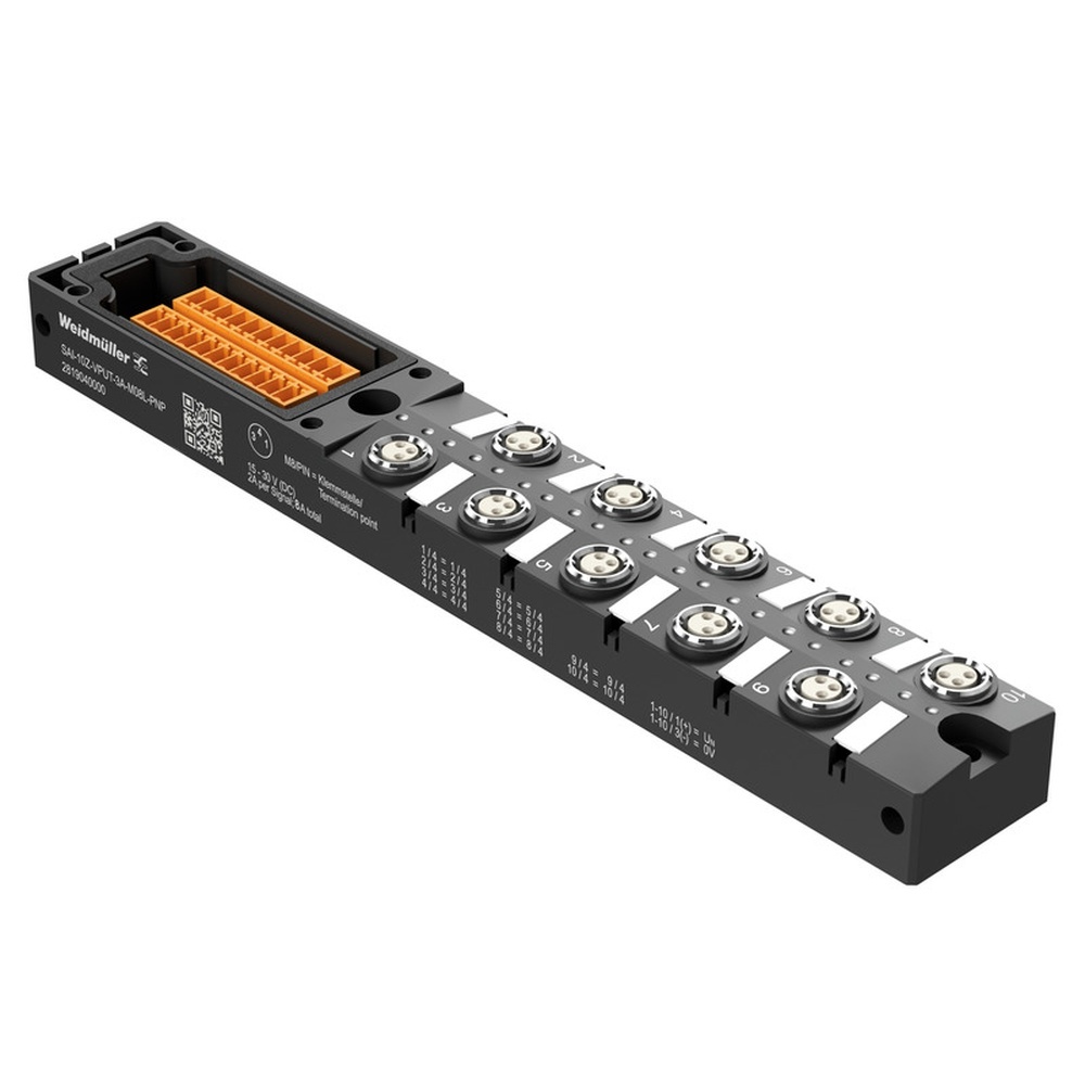 Weidmüller Passiver Sensor Aktor Verteiler 2819040000 Typ SAI-10Z-VPUT-3A-M08L-PNP
