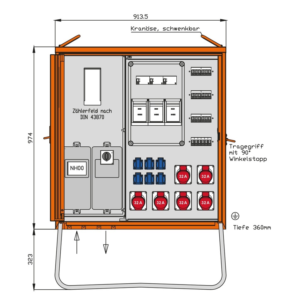 Walther-Werke Anschlussverteiler Schrank WAV0432CR1